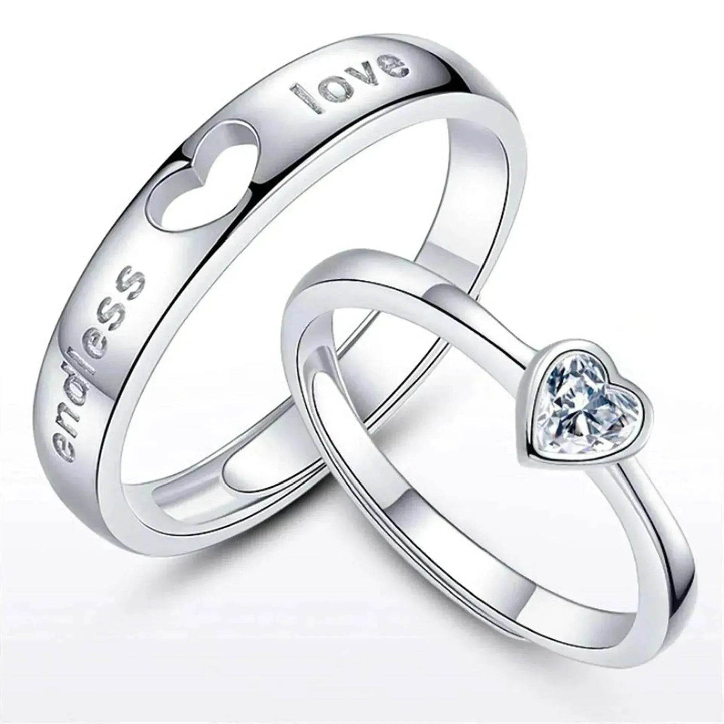 Japanese & Korean Style Unisex Heart To Heart Love Ring