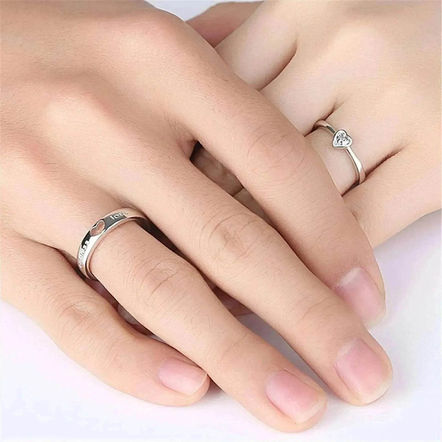 Japanese & Korean Style Unisex Heart To Heart Love Ring