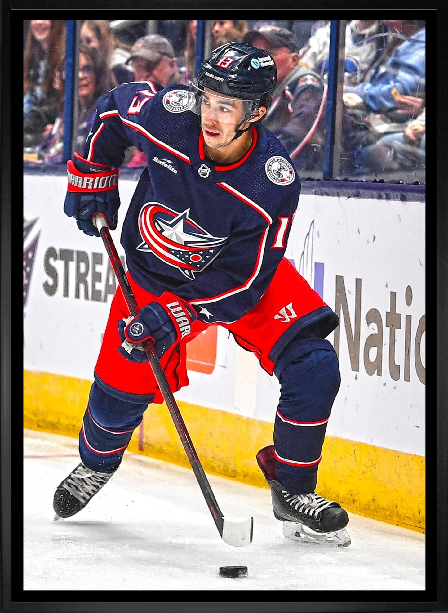 Johnny Gaudreau 20x29 Framed Canvas Columbus Blue Jackets - Velora Luxury Fashion
