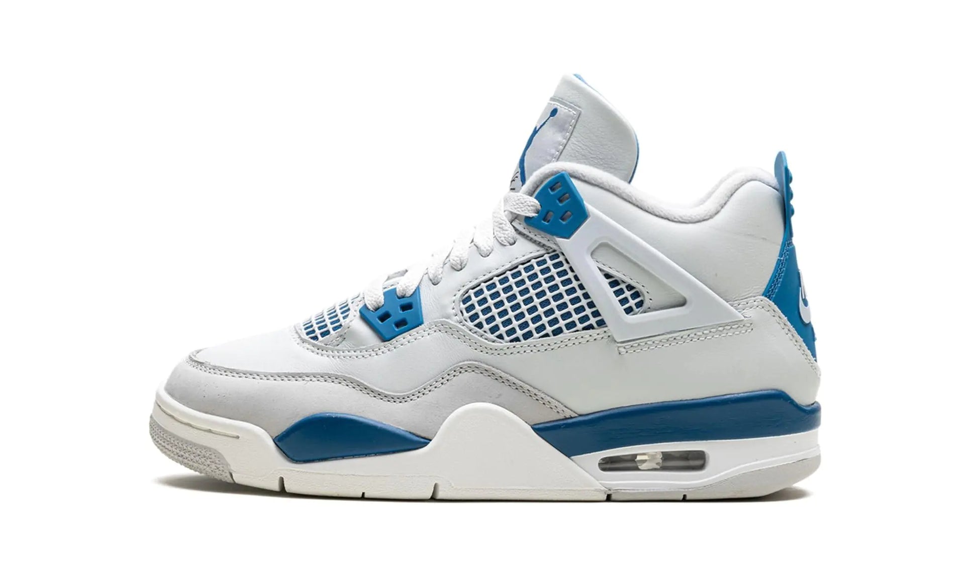 Jordan 4 “Military Blue” Grade School Size 5Y Off-White/Neutral Grey-Military Blue (HF4281-141) - Velora Luxury Fashion