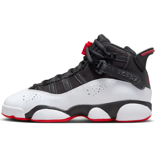 Jordan 6 Rings Big Kids Shoes (323419-067 Black/White/University Red) Size 6 - Velora Luxury Fashion
