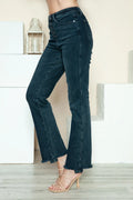 Judy Blue Full Size Button Fly Hem Destroy Straight Jeans - Velora Luxury Fashion