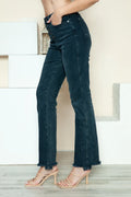 Judy Blue Full Size Button Fly Hem Destroy Straight Jeans - Velora Luxury Fashion