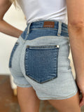 Judy Blue Full Size Color Block Denim Shorts - Velora Luxury Fashion