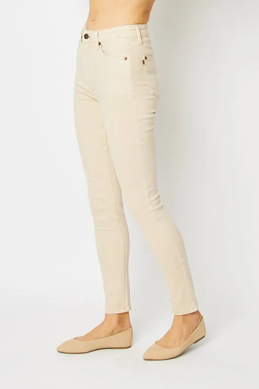 Judy Blue Full Size Garment Dyed Tummy Control Skinny Jeans - Velora Luxury Fashion