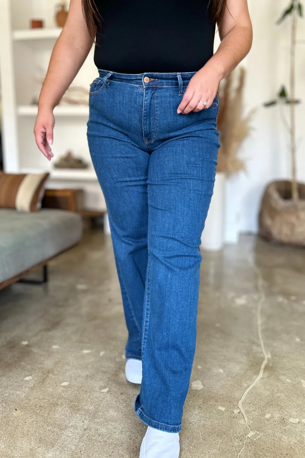 Judy Blue Full Size High Rise Straight Jeans - Velora