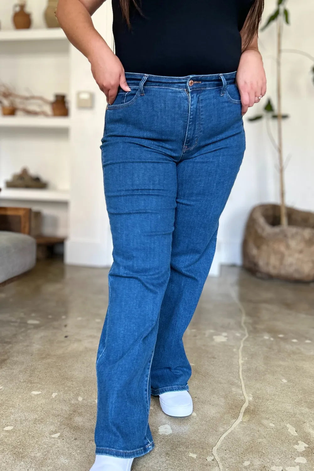 Judy Blue Full Size High Rise Straight Jeans - Velora