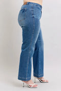 Judy Blue Full Size High Waist Contrast Thread Straight Plus Size - Velora Luxury Fashion