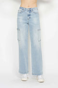 Judy Blue Full Size High Waist Straight Cargo Jeans - Velora Luxury Fashion