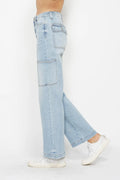 Judy Blue Full Size High Waist Straight Cargo Jeans - Velora Luxury Fashion
