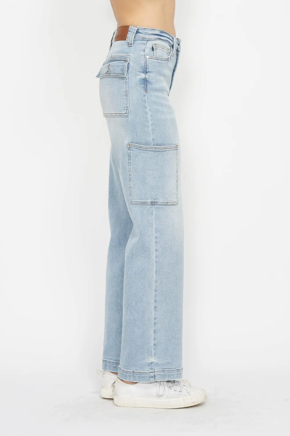 Judy Blue Full Size High Waist Straight Cargo Jeans - Velora Luxury Fashion