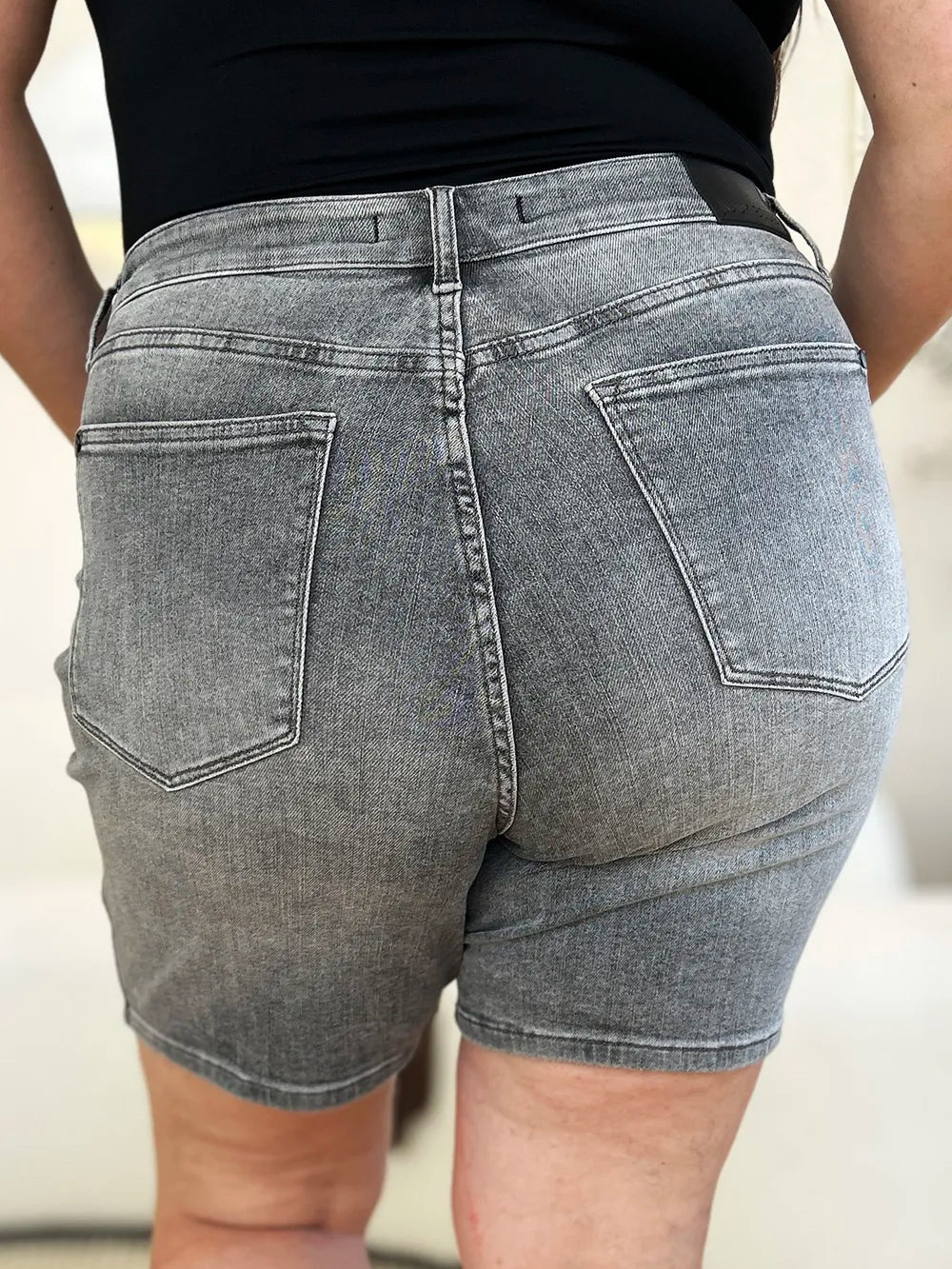 Judy Blue Full Size High Waist Washed Denim Shorts - Velora Luxury Fashion
