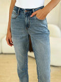 Judy Blue Full Size Mid Rise Rigid Magic Release Hem Jeans - Velora Luxury Fashion