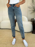 Judy Blue Full Size Mid Rise Rigid Magic Release Hem Jeans - Velora Luxury Fashion