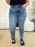Judy Blue Full Size Mid Rise Rigid Magic Release Hem Jeans - Velora Luxury Fashion