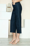 Judy Blue Full Size Side Seam Braid Detail Crop Wide Leg Jeans - Velora Luxury Fashion