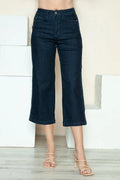 Judy Blue Full Size Side Seam Braid Detail Crop Wide Leg Jeans - Velora Luxury Fashion