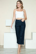 Judy Blue Full Size Side Seam Braid Detail Crop Wide Leg Jeans - Velora Luxury Fashion
