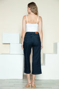 Judy Blue Full Size Side Seam Braid Detail Crop Wide Leg Jeans - Velora Luxury Fashion