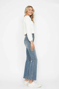 Judy Blue Full Size Tummy Control Back Embroidered Pocketed Bootcut Jeans Plus Size - Velora Luxury Fashion