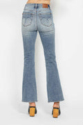 Judy Blue Full Size Tummy Control Back Embroidered Pocketed Bootcut Jeans Plus Size - Velora Luxury Fashion
