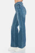 Judy Blue Full Size Tummy Control Cut Raw Hem Straight Jeans - Velora Luxury Fashion