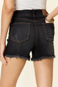 Judy Blue Full Size Tummy Control Fray Hem Shorts - Velora Luxury Fashion