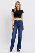 Judy Blue Full Size Tummy Control Straight Jeans Plus Size - Velora Luxury Fashion