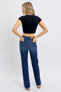 Judy Blue Full Size Tummy Control Straight Jeans Plus Size - Velora Luxury Fashion