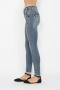 Judy Blue Full Size Tummy Control Vintage Wash Hem Destroy Skinny Jeans - Velora Luxury Fashion