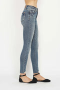 Judy Blue Full Size Tummy Control Vintage Wash Hem Destroy Skinny Jeans - Velora Luxury Fashion