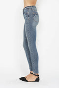 Judy Blue Full Size Tummy Control Vintage Wash Hem Destroy Skinny Jeans - Velora Luxury Fashion