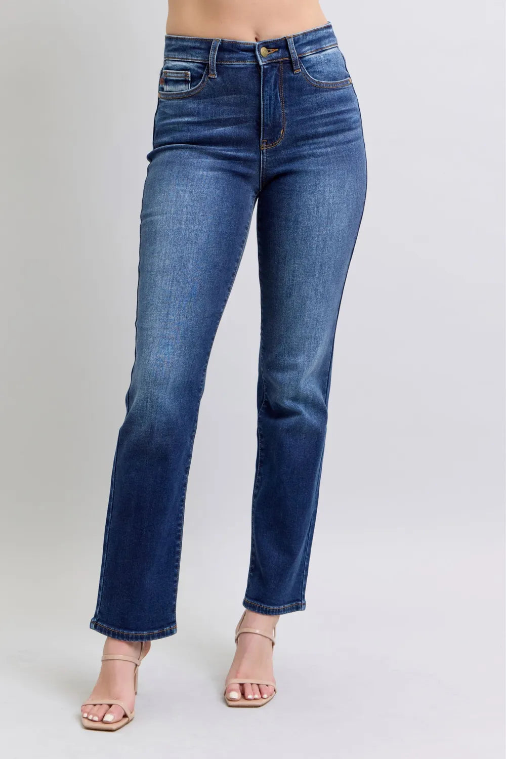 Judy Blue Full Size Washed Straight Leg Jeans with Pockets - Velora