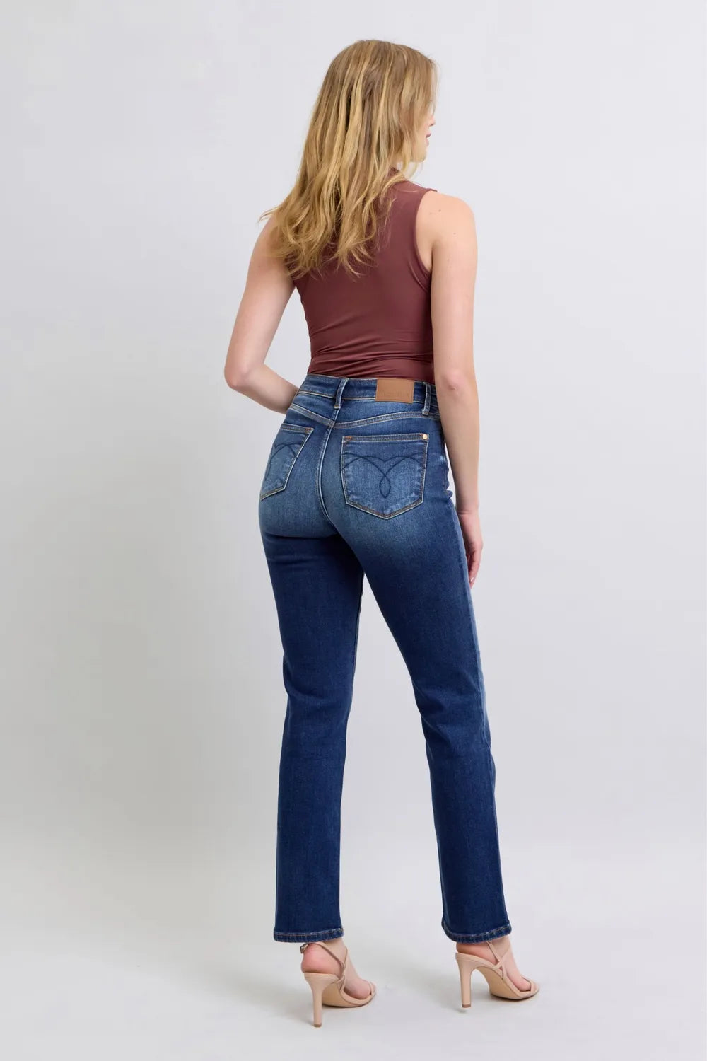 Judy Blue Full Size Washed Straight Leg Jeans with Pockets - Velora