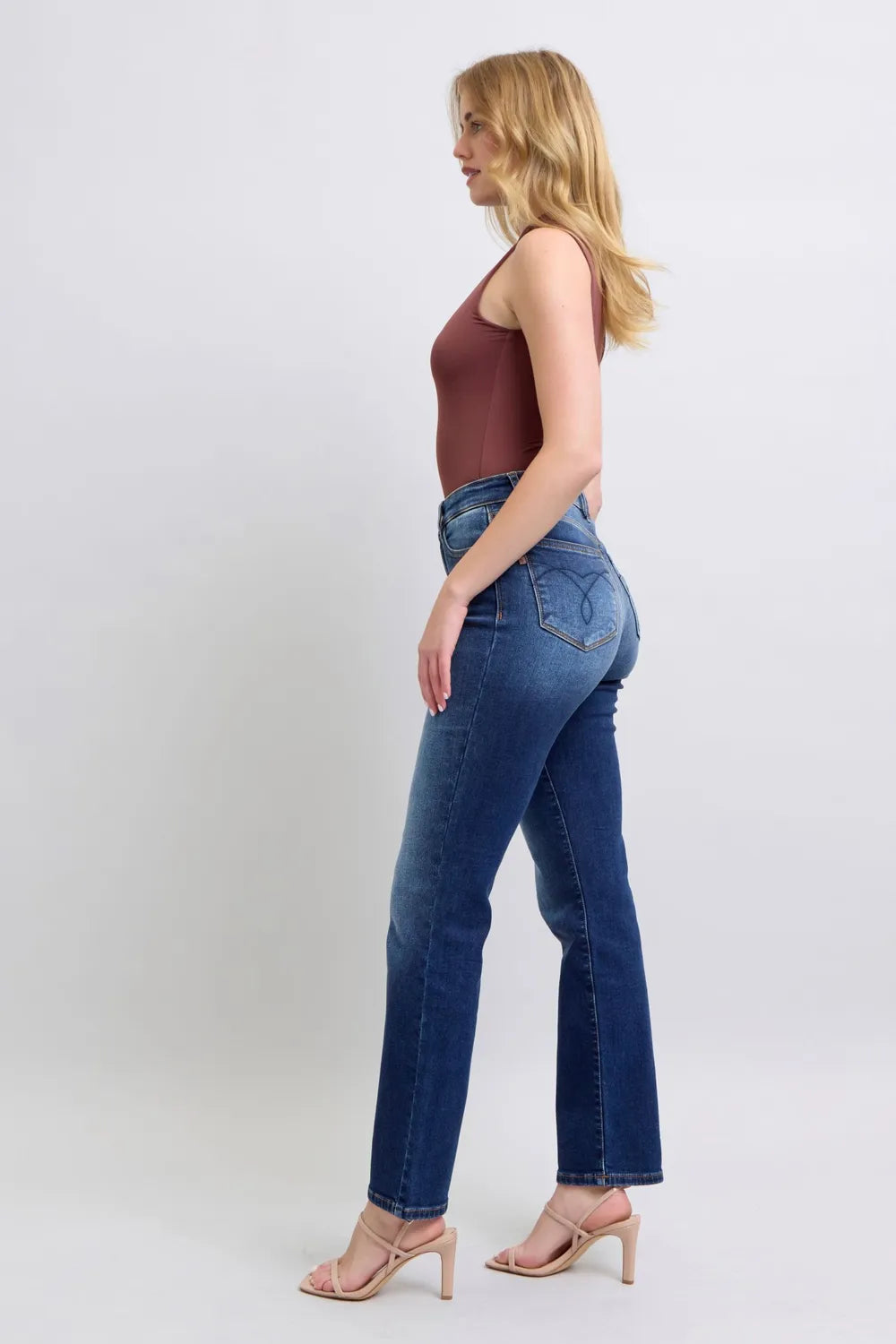 Judy Blue Full Size Washed Straight Leg Jeans with Pockets - Velora