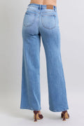 Judy Blue Full Size Wide Leg Jeans with Pockets - Velora Luxury Fashion