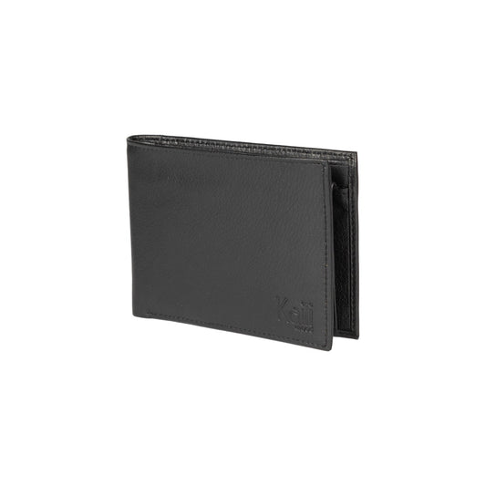 K11403AB | Portafogli Uomo in Vera Pelle pieno fiore, con leggera grana. Colore Nero. Tasca p/monete. Dimensioni da chiuso: cm 12,5 x 9,3 x 1. Confezione: Gift Box rigido fondo/coperchio - Velora Luxury Fashion