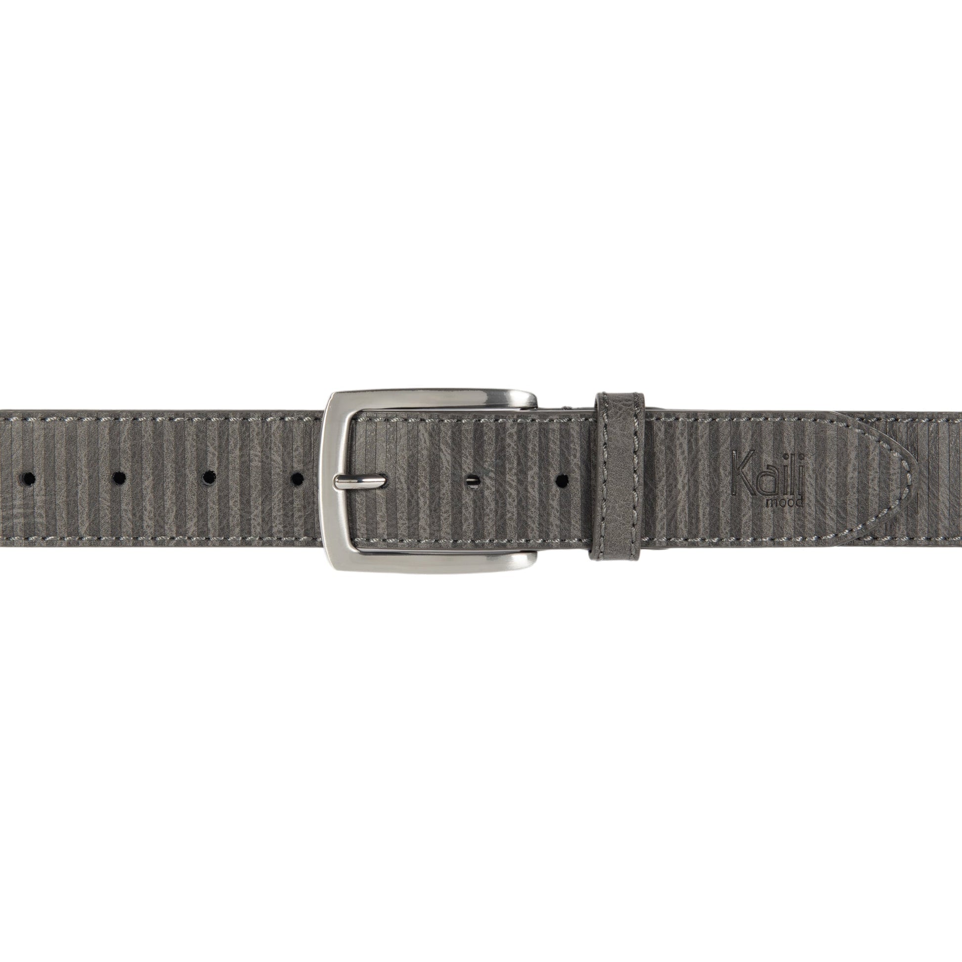 K4009KB | Cintura Uomo Allover in Fodera Pelle Finitura in Pu. Colore Antracite. Dimensioni: cm 125 x 3,8 x 0,5 (giro vita cm 110). Confezione: Gift Box rigido fondo/coperchio - Velora Luxury Fashion