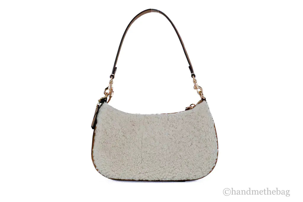 Coach Teri Small Shearling Leather Logo Motif Shoulder Bag