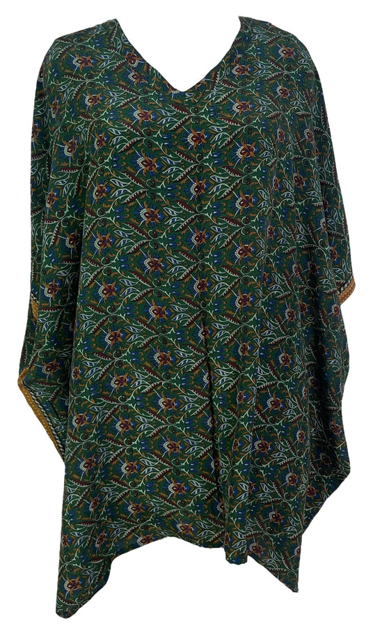 PRC7156 Avatar Pure Silk Short Kaftan Tunic without Slits - Velora