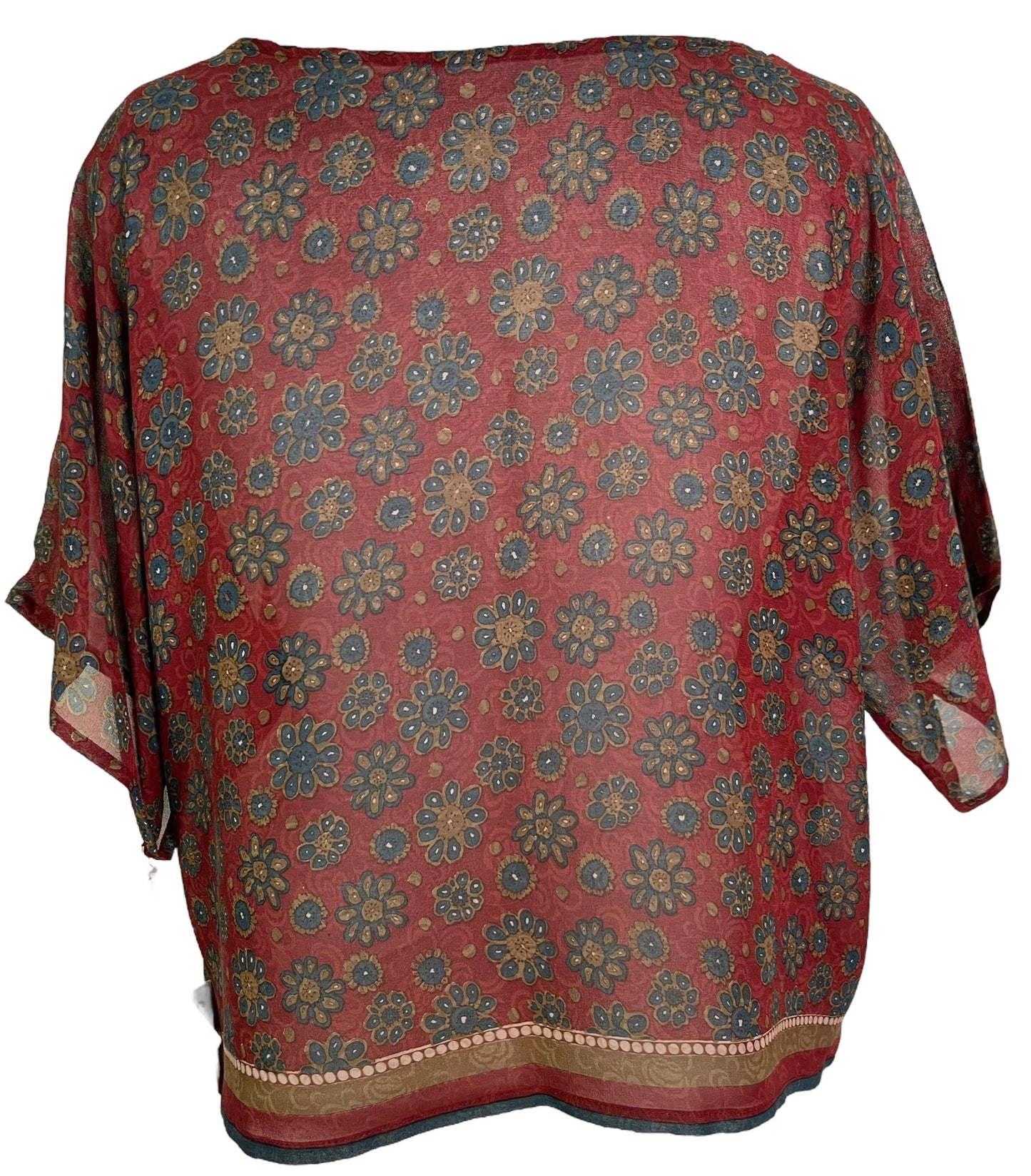 PRG6252 Sheer Avatar Pure Silk Boxy Top - Velora