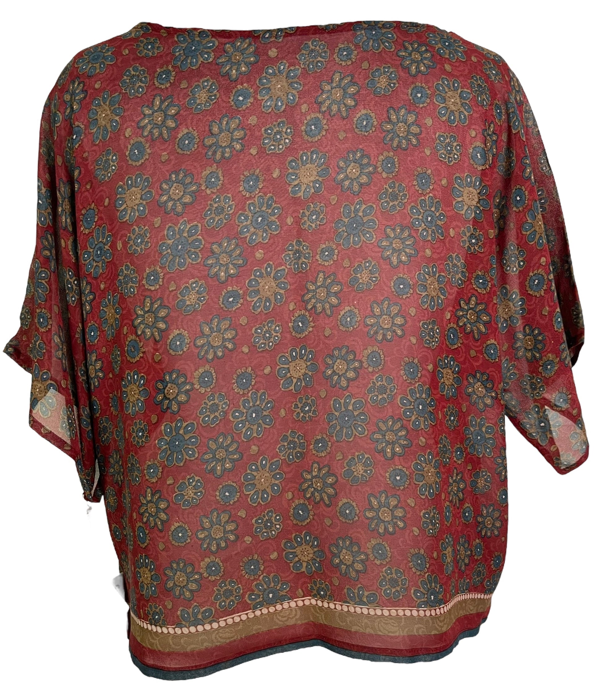 PRG6252 Sheer Avatar Pure Silk Boxy Top - Velora