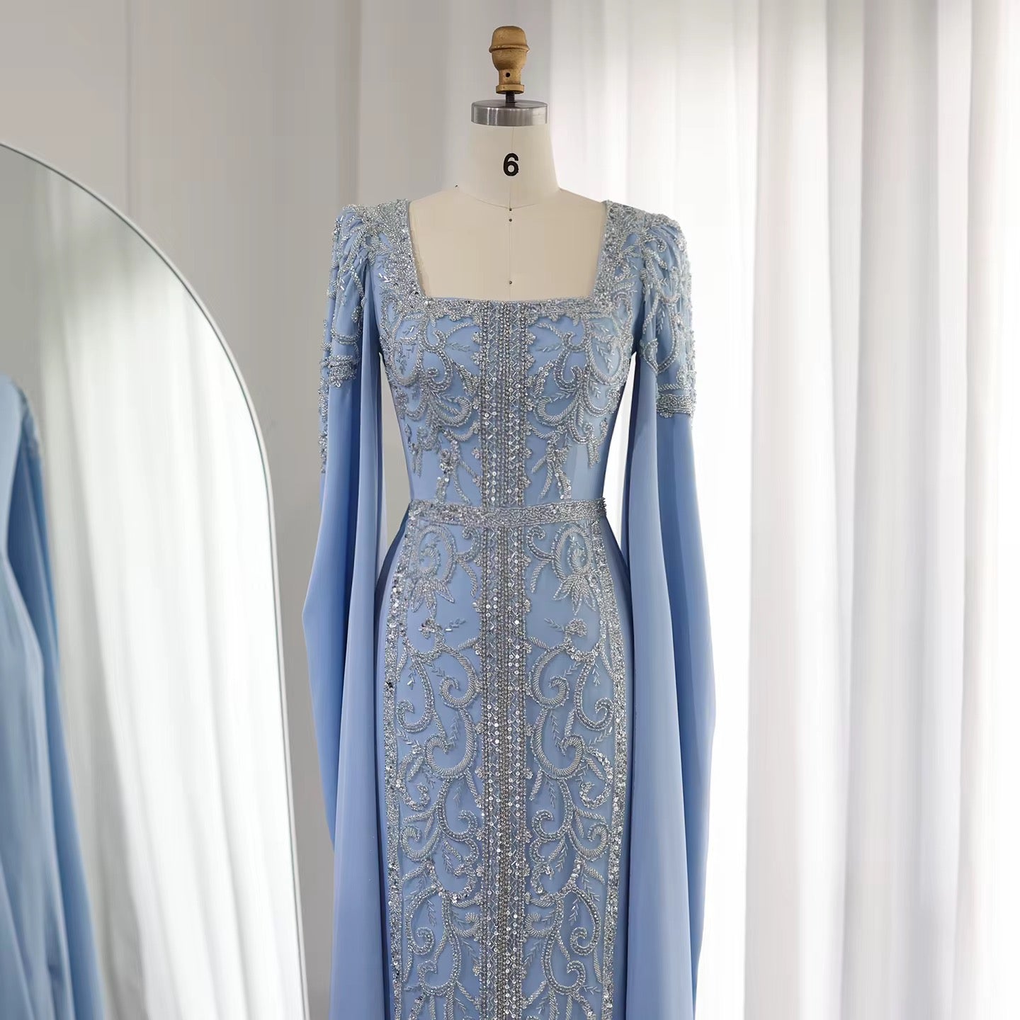 Kaftan style cape sleeves gown - Velora Luxury Fashion