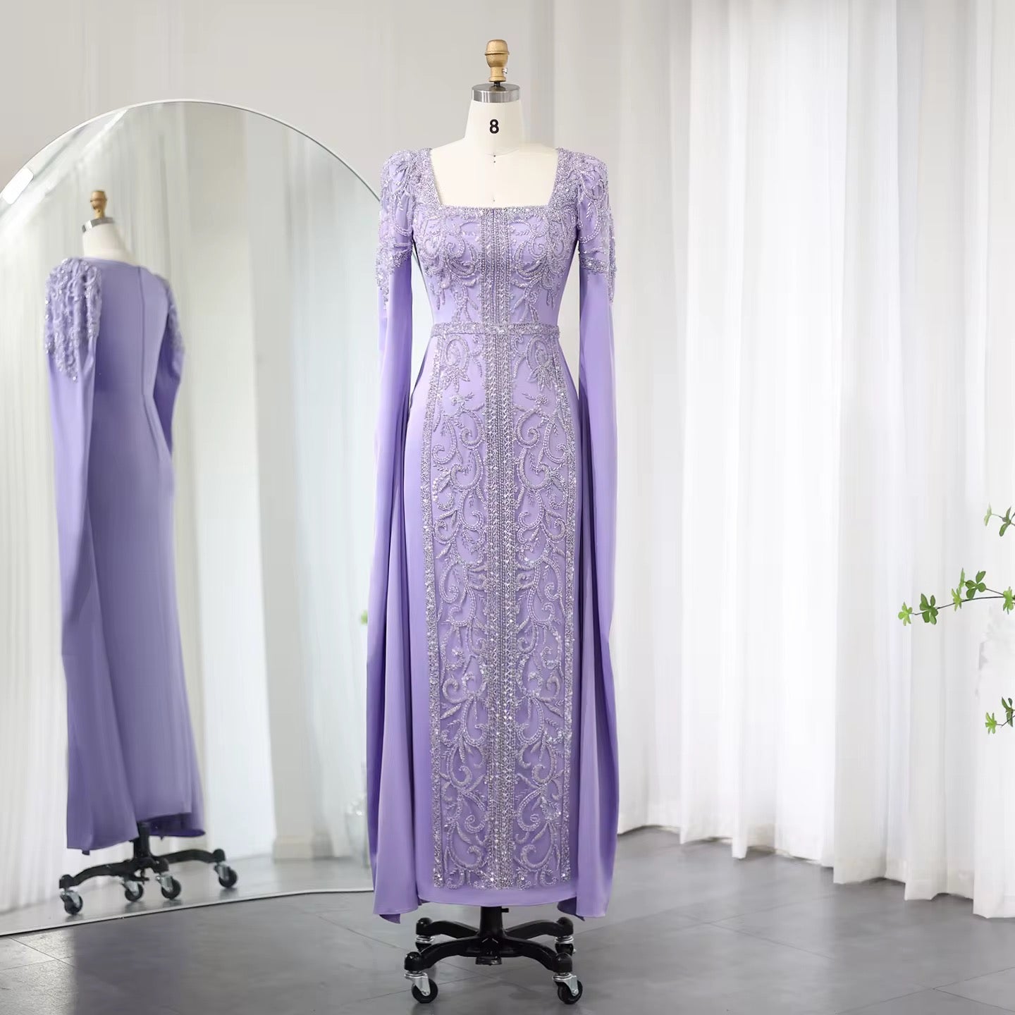 Kaftan style cape sleeves gown - Velora Luxury Fashion