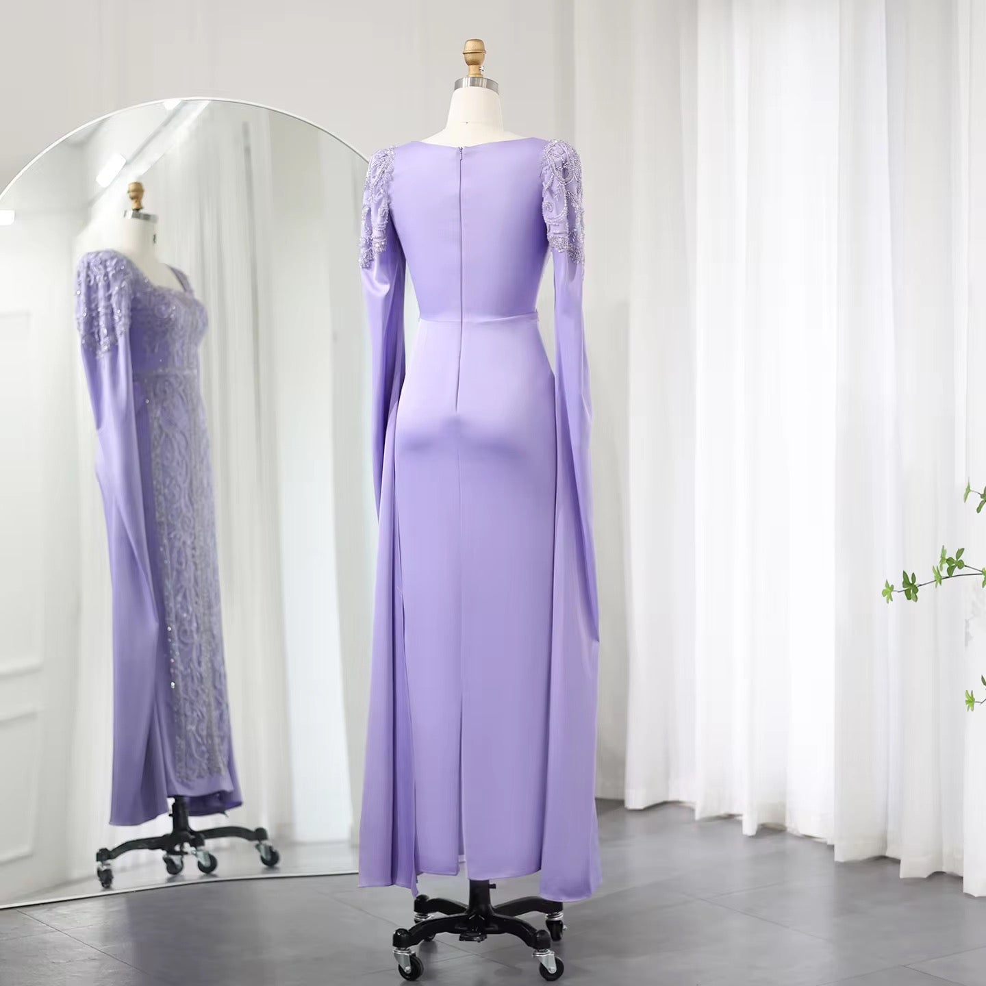 Kaftan style cape sleeves gown - Velora Luxury Fashion