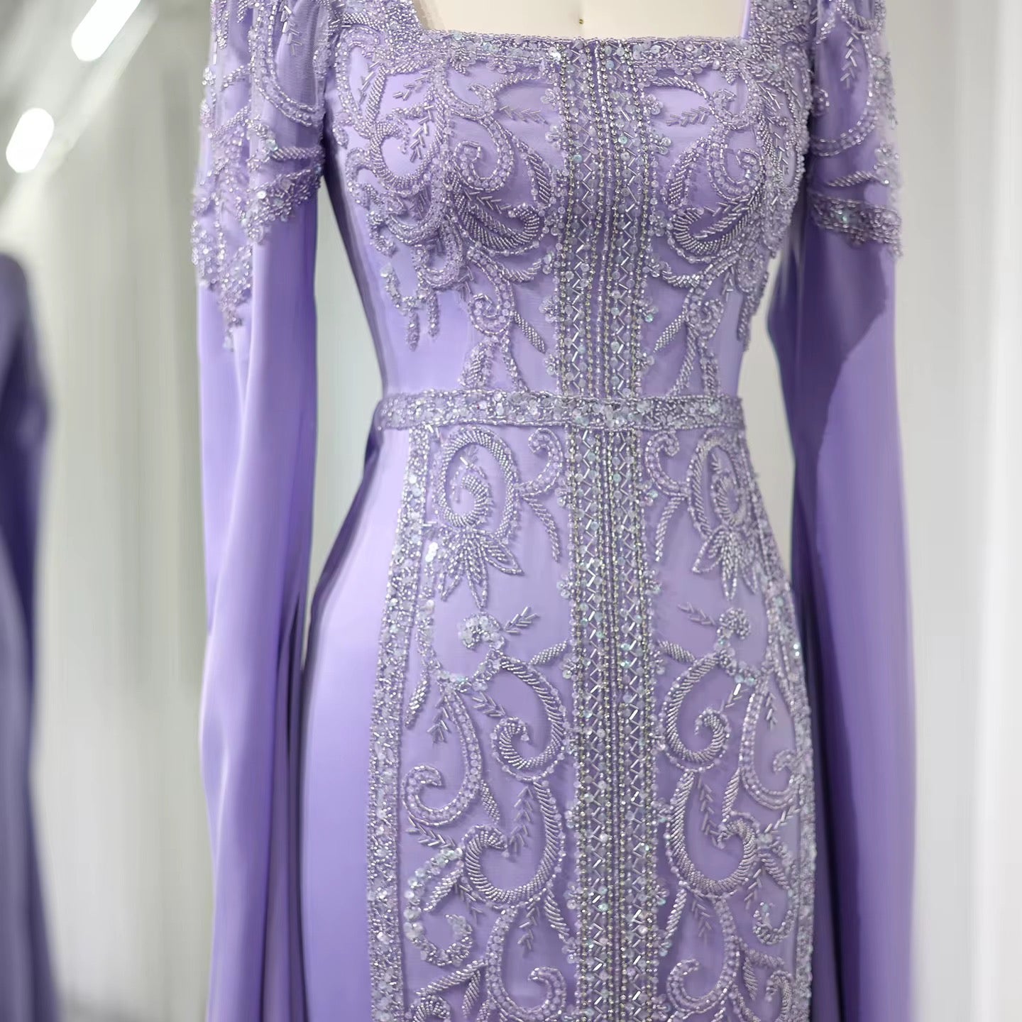 Kaftan style cape sleeves gown - Velora Luxury Fashion