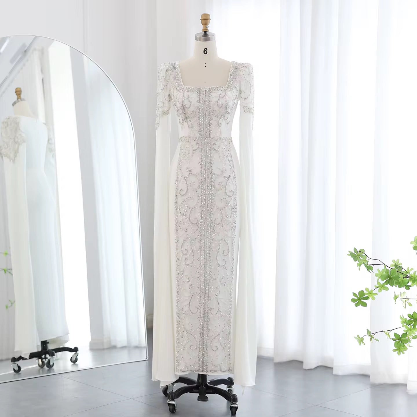 Kaftan style cape sleeves gown - Velora Luxury Fashion