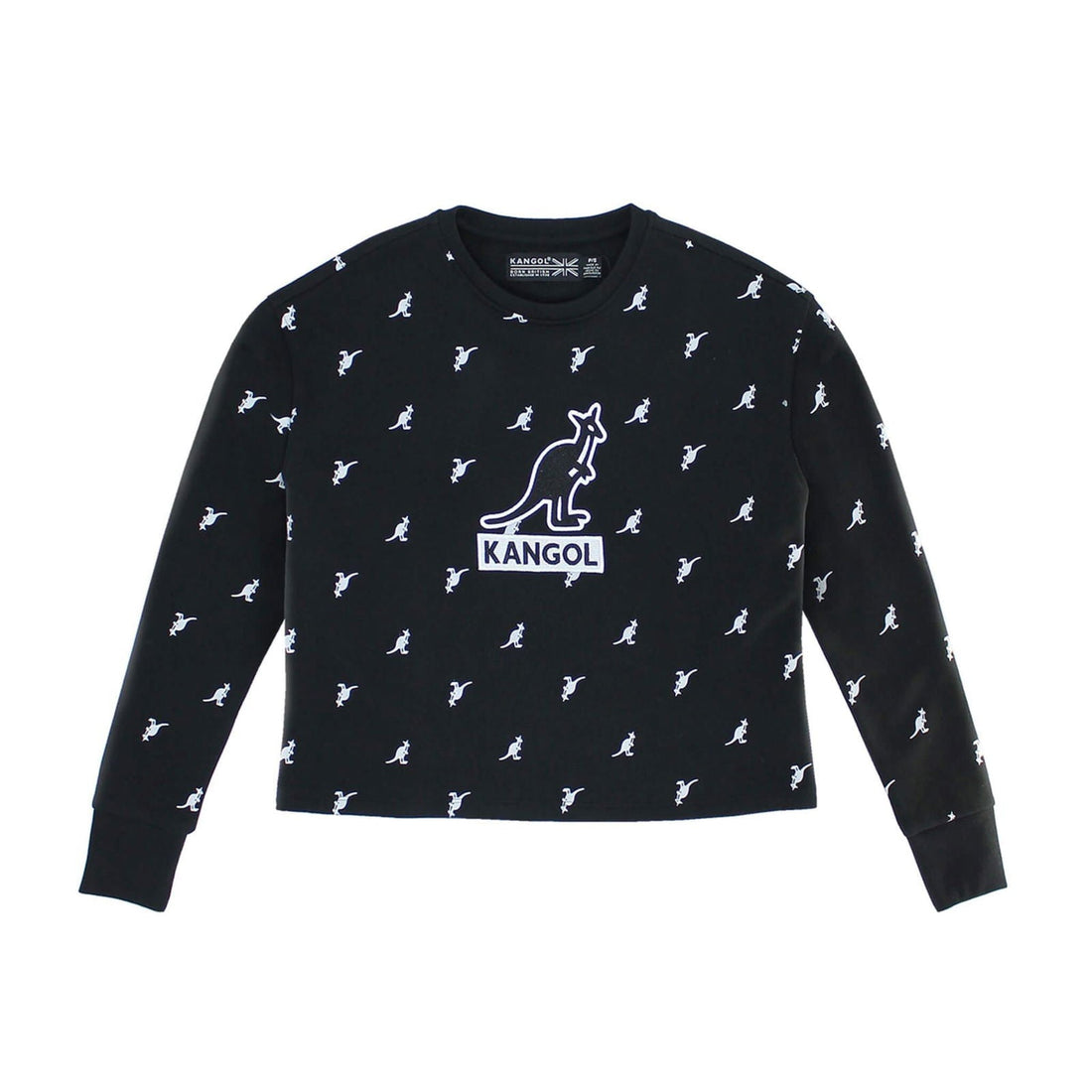Kangol Black AOP Crop Popover - Velora Luxury Fashion