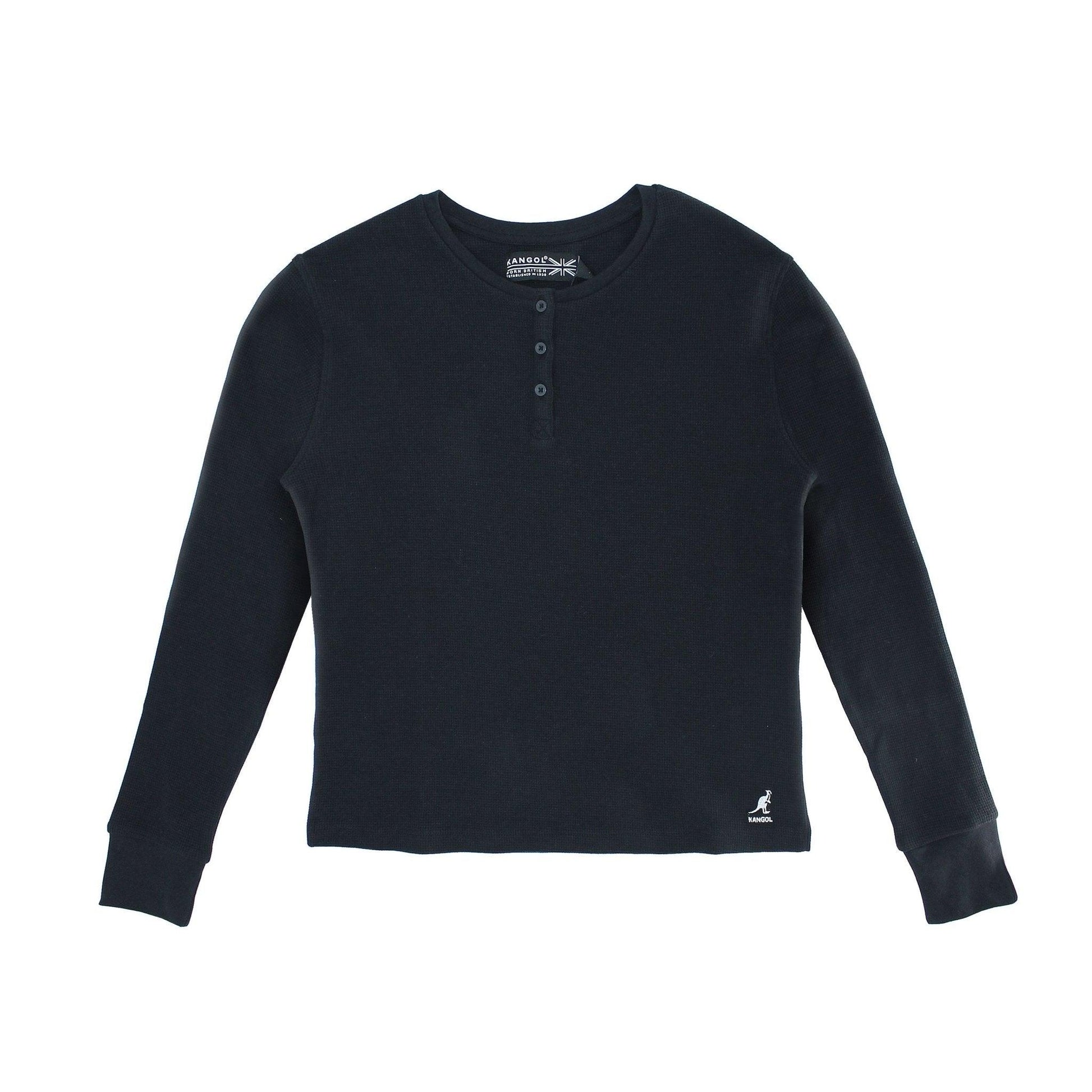 Kangol Women's Waffle Henley Long Sleve Shirt - Velora Luxury Fashion