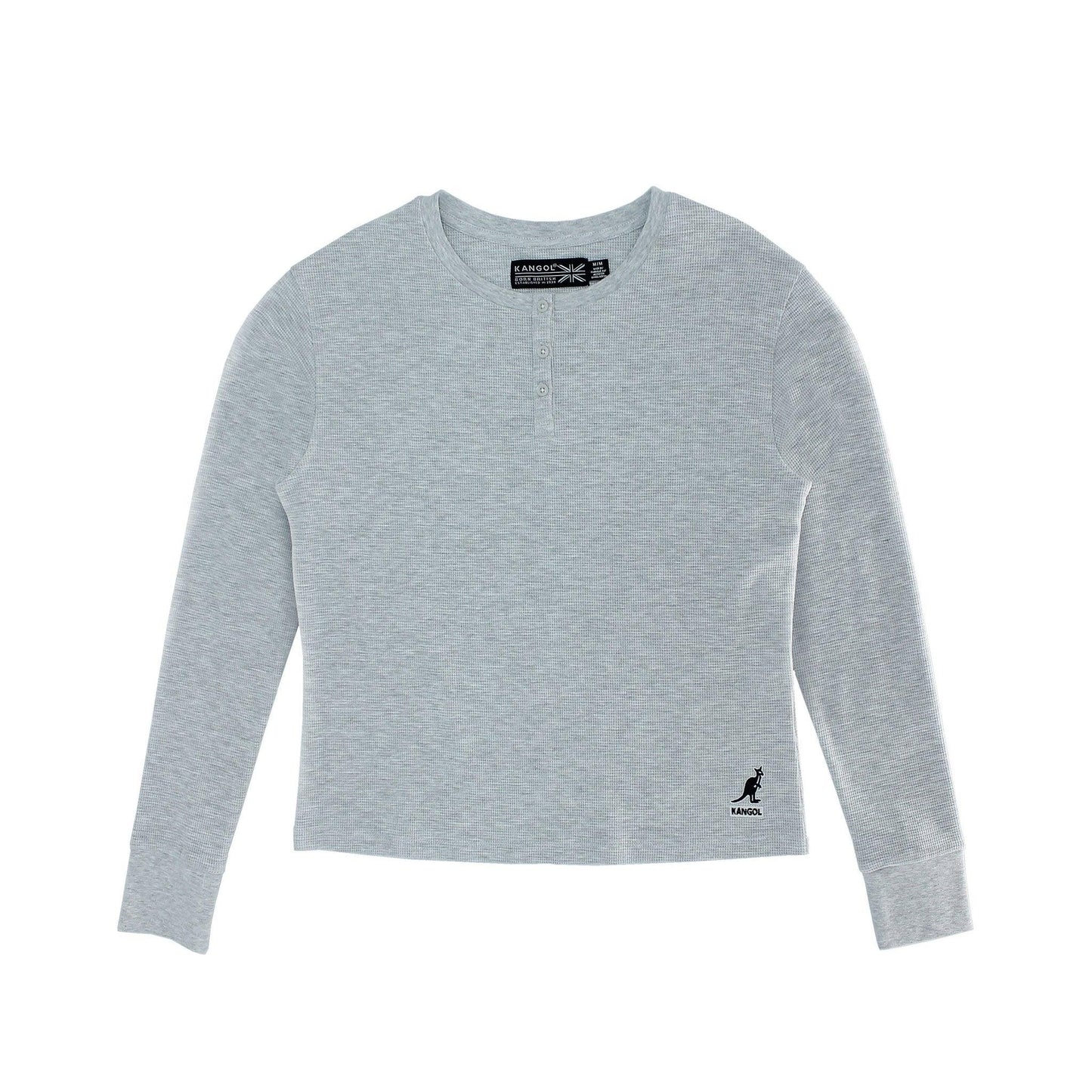 Kangol Women's Waffle Henley Long Sleve Shirt - Velora Luxury Fashion